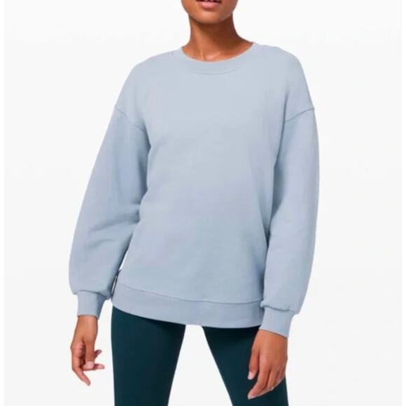 Lululemon Perfectly Oversized Softstreme Crewneck Womens 4 Light Blue Sweatshirt - Picture 7 of 8
